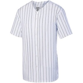 1686 Augusta Sportswear Youth Pinstripe Full Button Baseball Jersey