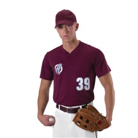 522MMY Alleson Athletic Youth Baseball Two Button Henley Jersey