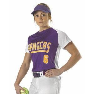 522PDWG Alleson Athletic Girls' Two Button Fastpitch Jersey