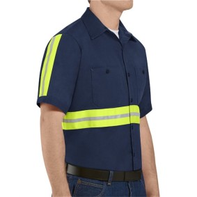 SC40ET Red Kap Enhanced Visibility Short Sleeve Cotton Work Shirt - Tall Sizes
