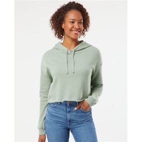 AFX64CRP Independent Trading Co Womens Lightweight Crop Hooded Sweatshirt
