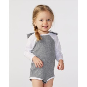 4418 Rabbit Skins Fine Jersey Infant Character Hooded Long Sleeve Bodysuit with Ears
