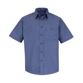 SP84T Red Kap Mini-Plaid Uniform Short Sleeve Shirt - Tall Sizes