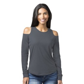 T31 Boxercraft Women's Cold Shoulder Long Sleeve T-Shirt