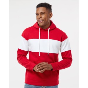 8644 J America Varsity Fleece Colorblocked Hooded Sweatshirt