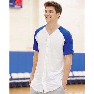 4950 Badger Triblend Full Button T-Shirt