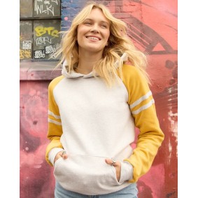 Unisex Varsity Color-Block Hooded Sweatshirt