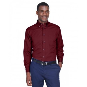 M500 Harriton Men's Easy Blend Long-Sleeve Twill Shirt with Stain-Release