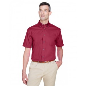 M500S Harriton Men's Easy Blend Short-Sleeve Twill Shirt with Stain-Release